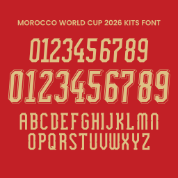 la police de caractères du maillot du Maroc PUMA on vector.ma